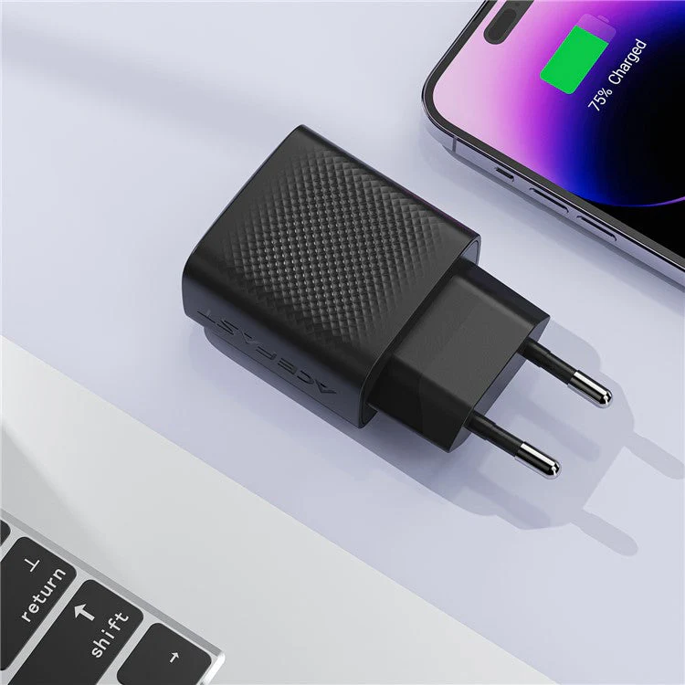 ACEFAST A104 PD 25W Fast Charging Adapter GaN Single Port USB-C Wall Charger, EU Plug - Image 6