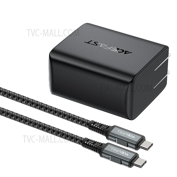 ACEFAST A19 Portable 65W GaN Charger with Cable USB-A + Type-C + HDMI 3-port Power Adapter Hub, US Plug - Black - Image 2
