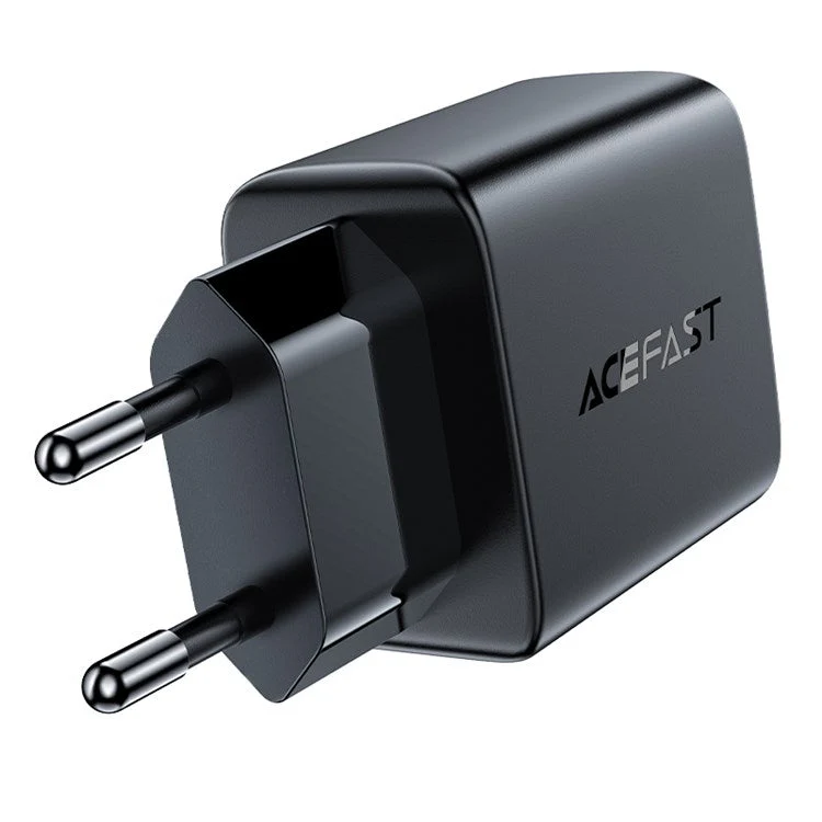 ACEFAST A33 EU Plug QC 18W USB-A+USB-A Dual Port Charger Fast Charging Adapter - Black - Image 2