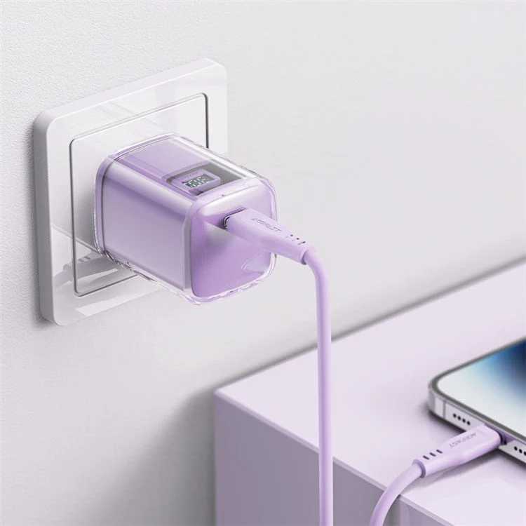 ACEFAST A5 Crystal Series PD 30W GaN Wall Charger Type-C Phone Fast Charge Adapter - Purple / CN Plug - Image 3
