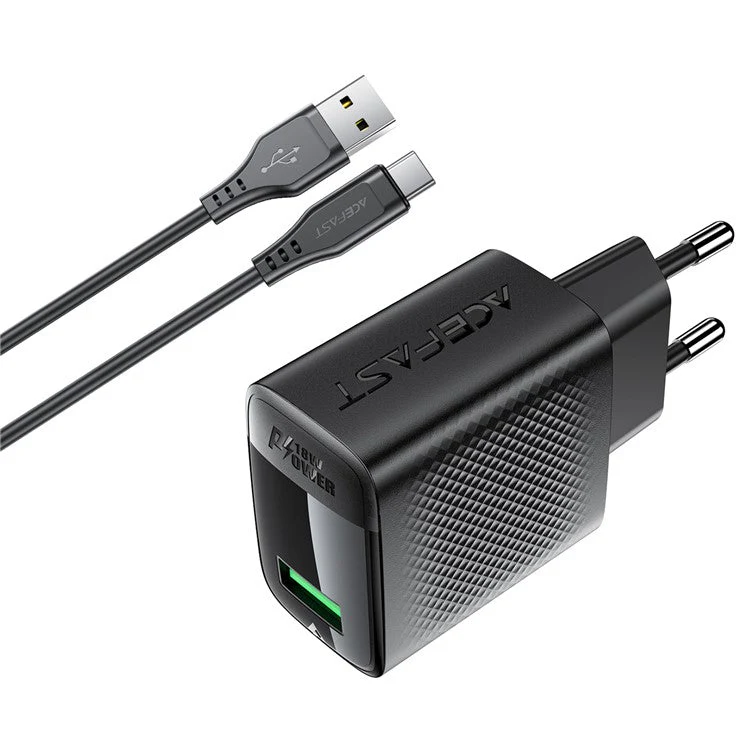 ACEFAST A90 GaN Wall Charger QC 18W Single USB-A Power Adapter with Type-C Cable - EU Plug - Image 5