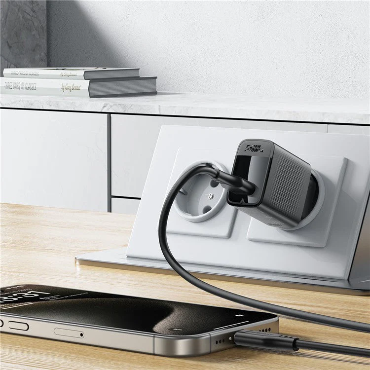 ACEFAST A90 GaN Wall Charger QC 18W Single USB-A Power Adapter with Type-C Cable - EU Plug - Image 7