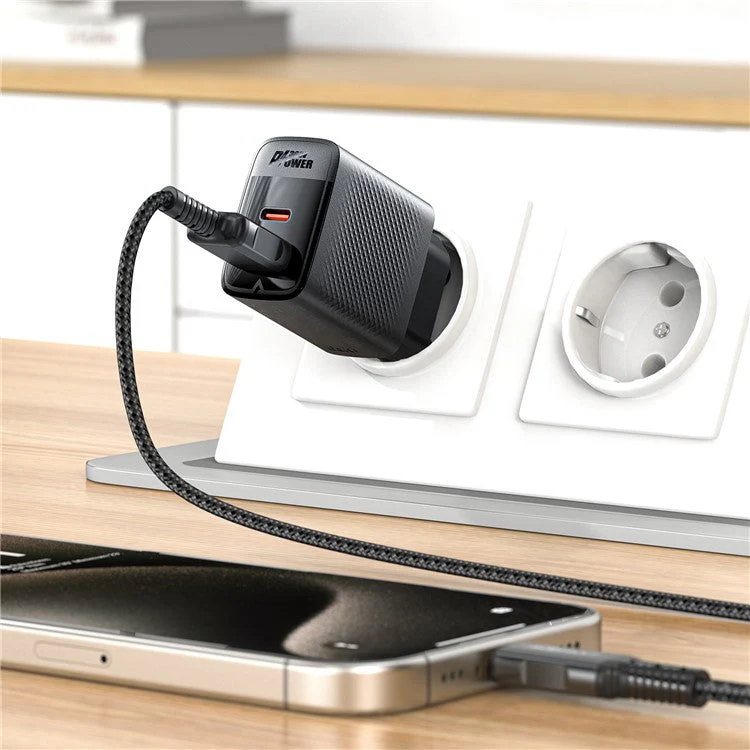 ACEFAST A98 PD 30W GaN Wall Charger Type-C+USB-A EU Plug Charger Block, EU Plug - Image 5