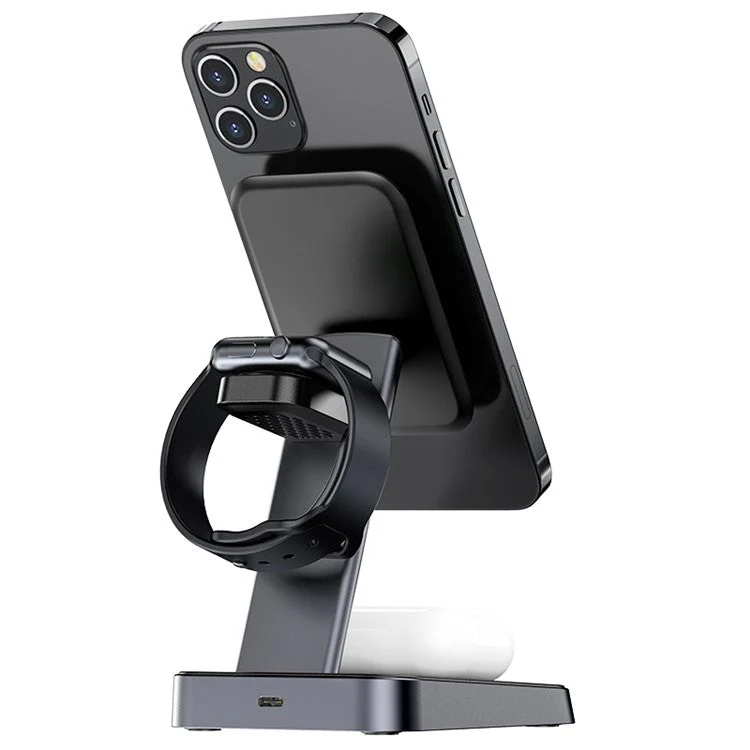 ACEFAST E3 3-in-1 Magnetic Wireless Charging Station Dock Stand Phone Earphone Watch Charger Bracket for iPhone 15-12 Series - Image 4
