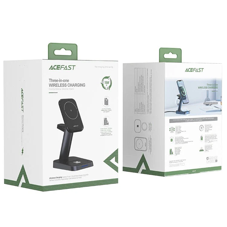 ACEFAST E3 3-in-1 Magnetic Wireless Charging Station Dock Stand Phone Earphone Watch Charger Bracket for iPhone 15-12 Series - Image 7