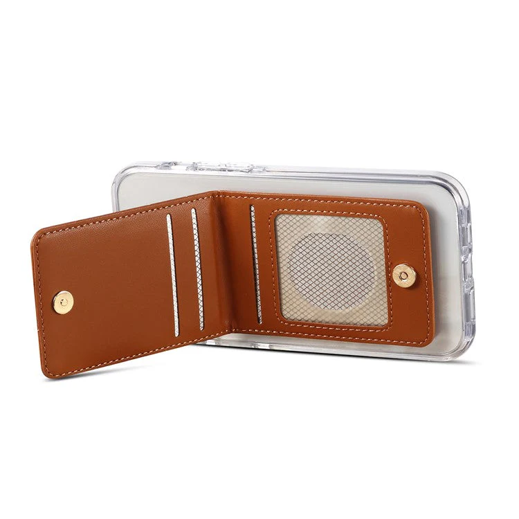 Adhesive Card Holder for Smart Phones Leather Card Bag with RFID Blocking, Kickstand - Brown - Image 6
