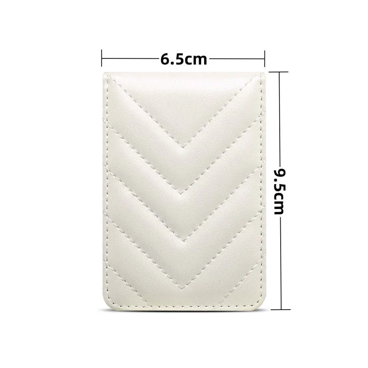 Adhesive Card Holder for Smart Phones Leather Card Bag with RFID Blocking, Kickstand - White - Image 7