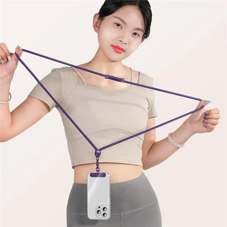 Adjustable Crossbody Neck Strap Phone Lanyard with Metal Tether Tab, Anti-Loss, Drop Protection - Light Camel - Image 7
