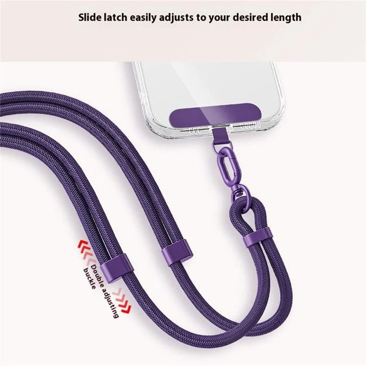 Adjustable Crossbody Neck Strap Phone Lanyard with Metal Tether Tab, Anti-Loss, Drop Protection - Orange - Image 3