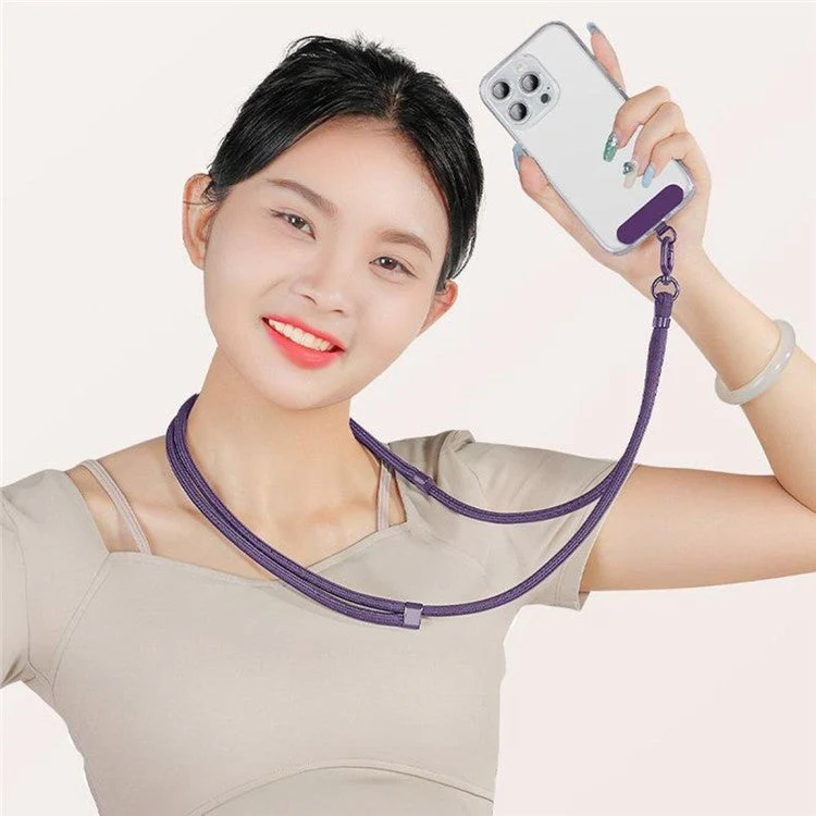 Adjustable Crossbody Neck Strap Phone Lanyard with Metal Tether Tab, Anti-Loss, Drop Protection - Orange - Image 6