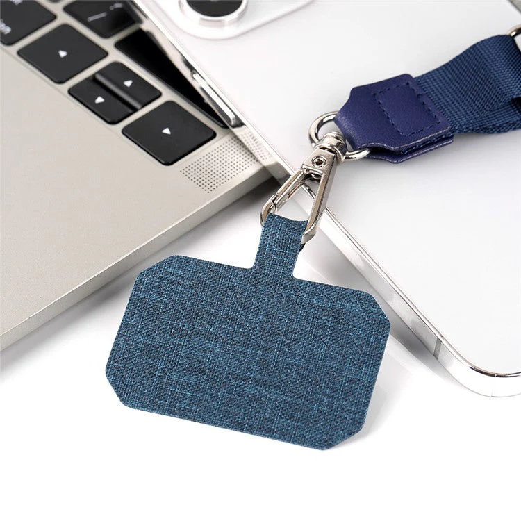 Adjustable Phone Lanyard Anti-Loss Polyester Crossbody Shoulder Strap with Tether Tab - Black - Image 4