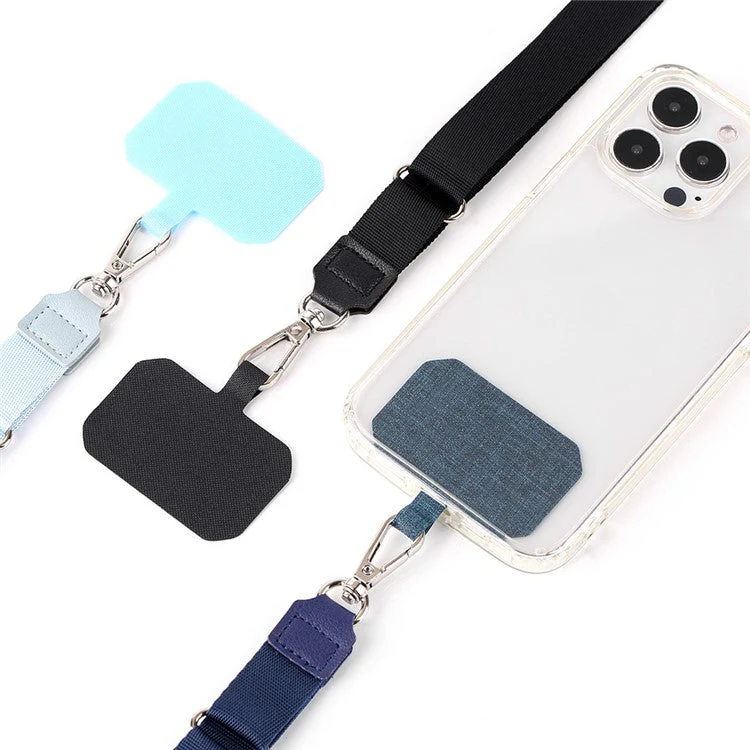 Adjustable Phone Lanyard Anti-loss Polyester Crossbody Shoulder Strap with Tether Tab - Coffee+Transparent - Image 6