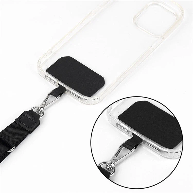 Adjustable Phone Lanyard Anti-loss Polyester Crossbody Shoulder Strap with Tether Tab - Red - Image 2
