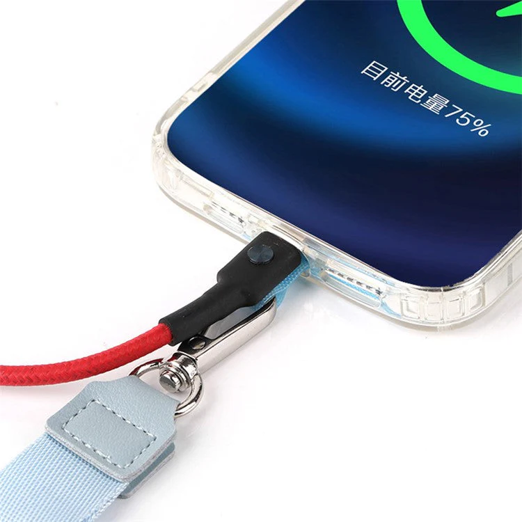 Adjustable Phone Lanyard Anti-loss Polyester Crossbody Shoulder Strap with Tether Tab - White - Image 3
