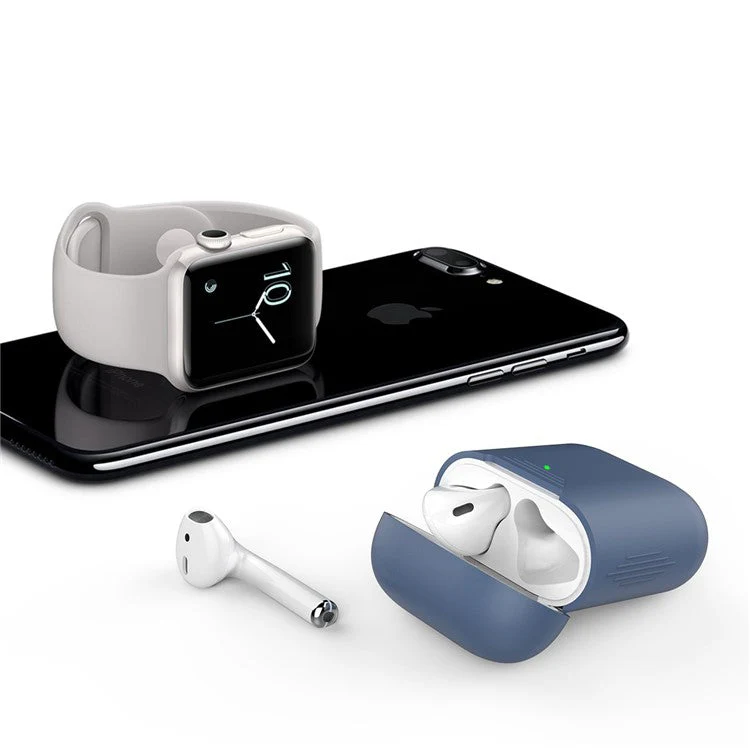 AHASTYLE PT02-3 Silicone Case for AirPods with Charging Case (2016) / (2019) / AirPods with Wireless Charging Case (2019) Bluetooth Earbud Cover - Sapphire - Image 5