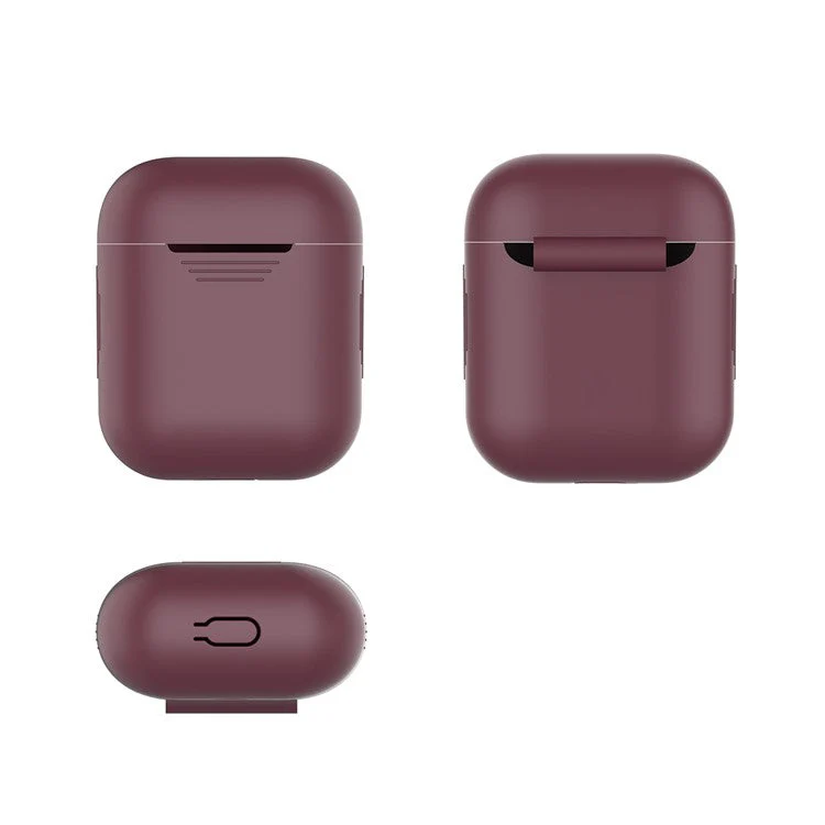 AHASTYLE PT02-3 Silicone Case for AirPods with Charging Case (2016) / (2019) / AirPods with Wireless Charging Case (2019) Bluetooth Earbud Cover - Wine Red - Image 6