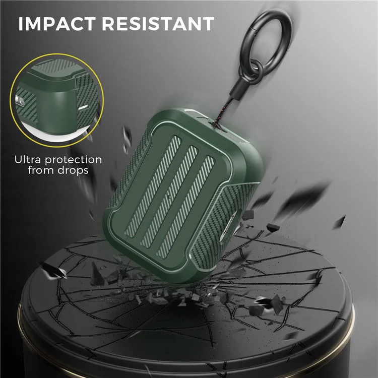 AHASTYLE PT115-PRO For AirPods Pro 2 Silicone Drop-proof Cover Split Type Bluetooth Earphone Protective Case - Green - Image 4