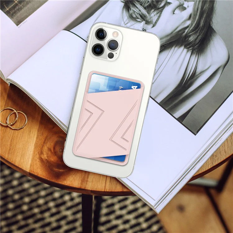 AHASTYLE PT133-C-S Adhesive Credit ID Card Holder Mobile Phone Back Card Pocket - Pink - Image 4