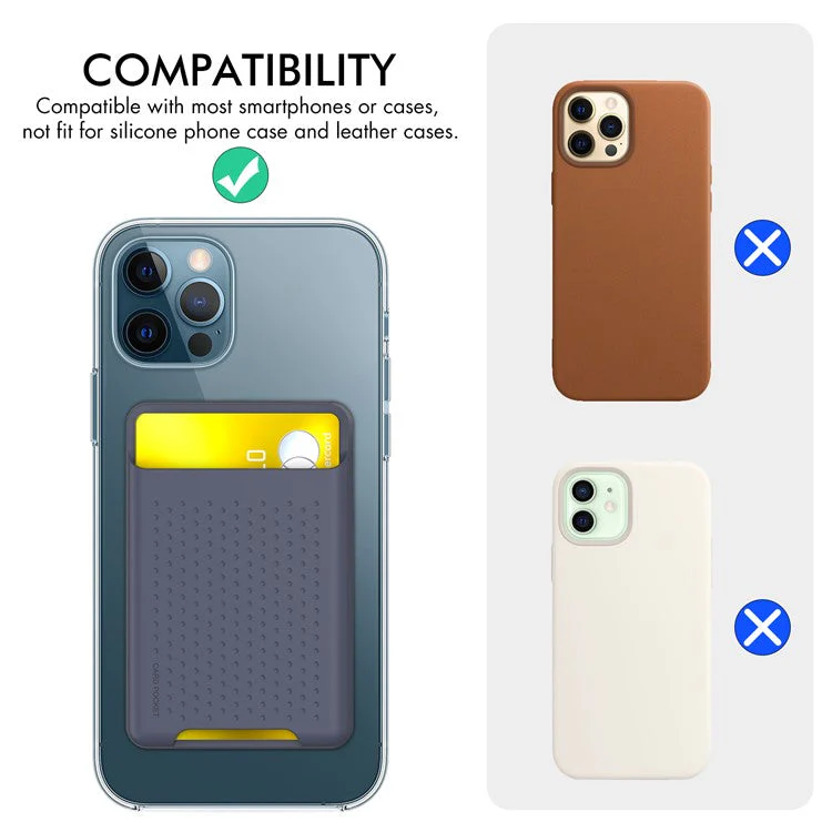 AHASTYLE PT133-S Adhesive Phone Card Pocket Mobile Phone Stick-On Credit Card Holder - Midnight Blue - Image 2