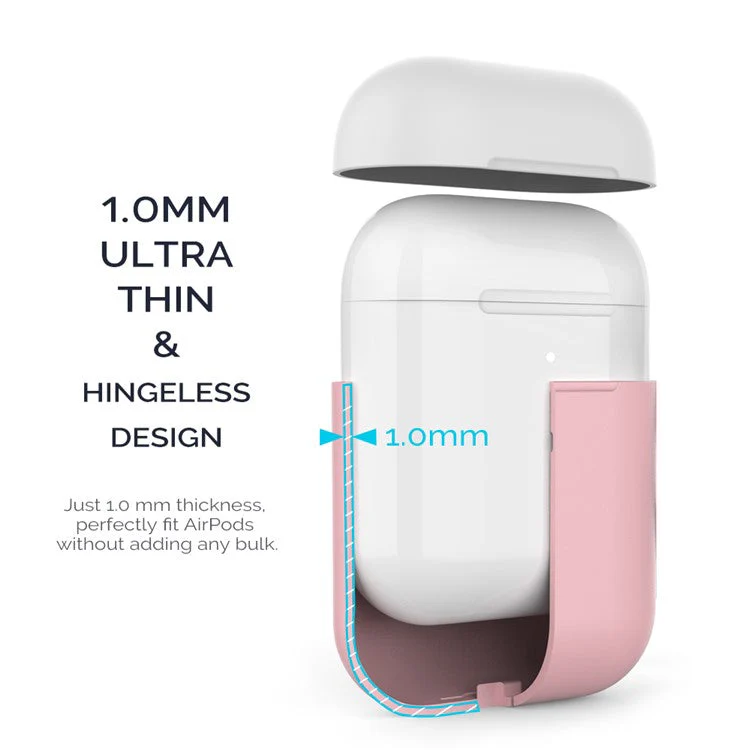 AHASTYLE PT38 Earphone Case for AirPods with Charging Case (2016) / (2019) / AirPods with Wireless Charging Case (2019) Earbud Silicone Cover - Pink+White - Image 4