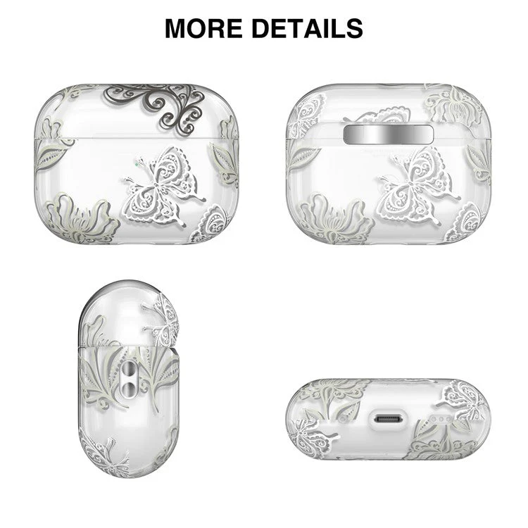 AHASTYLE WE17 Silicone Case for AirPods Pro 2 , Butterfly Printing Bluetooth Earphone Protective Cover - Image 7