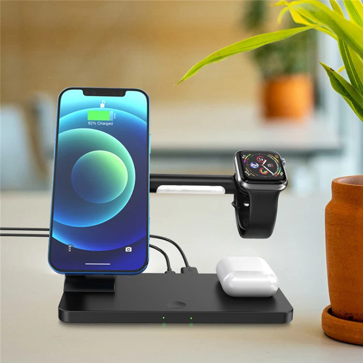 AK05 5-in-1 Wireless Charger Supporting Stand Desktop Fast Wireless Charging Station Dock - Image 7