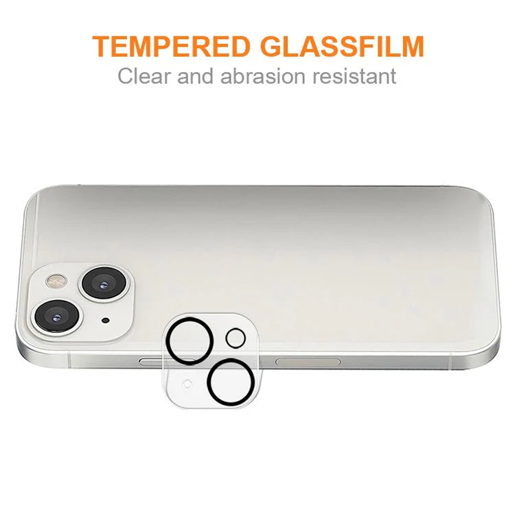 AMORUS For iPhone 14 6.1 inch Camera Lens Protector Tempered Glass Full Glue Silk Printing HD Clear Lens Film with Black Night Circle - Image 4