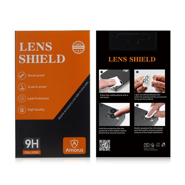 AMORUS for iPhone 14 Pro 6.1 inch Full Cover Camera Lens Protector Full Glue Tempered Glass Anti-Scratch Silk Printing Black Circle Camera Lens Film - Image 6