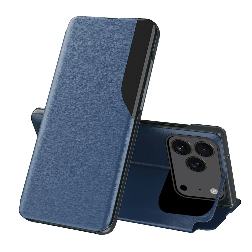 AMORUS For iPhone 17 Pro Max Case Folio Flip Stand PU Leather Phone Cover - Blue