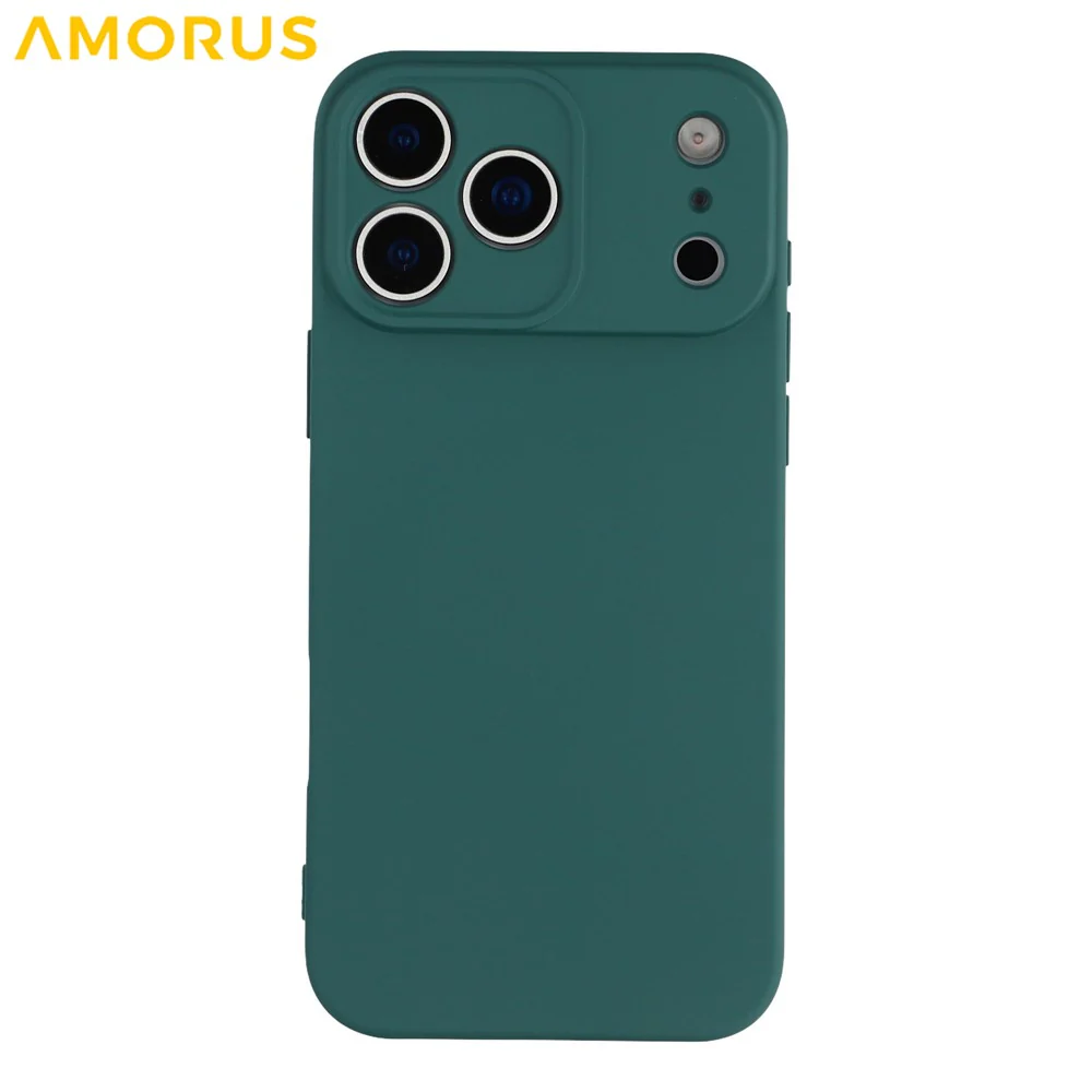 AMORUS For iPhone 17 Pro Max Case Precise Cutouts TPU Fiber Lining Shockproof Phone Cover - Army Green - Image 3