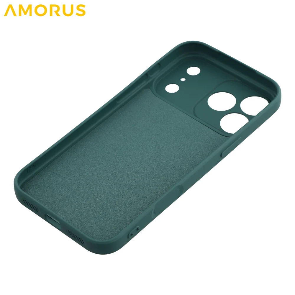 AMORUS For iPhone 17 Pro Max Case Precise Cutouts TPU Fiber Lining Shockproof Phone Cover - Army Green - Image 6