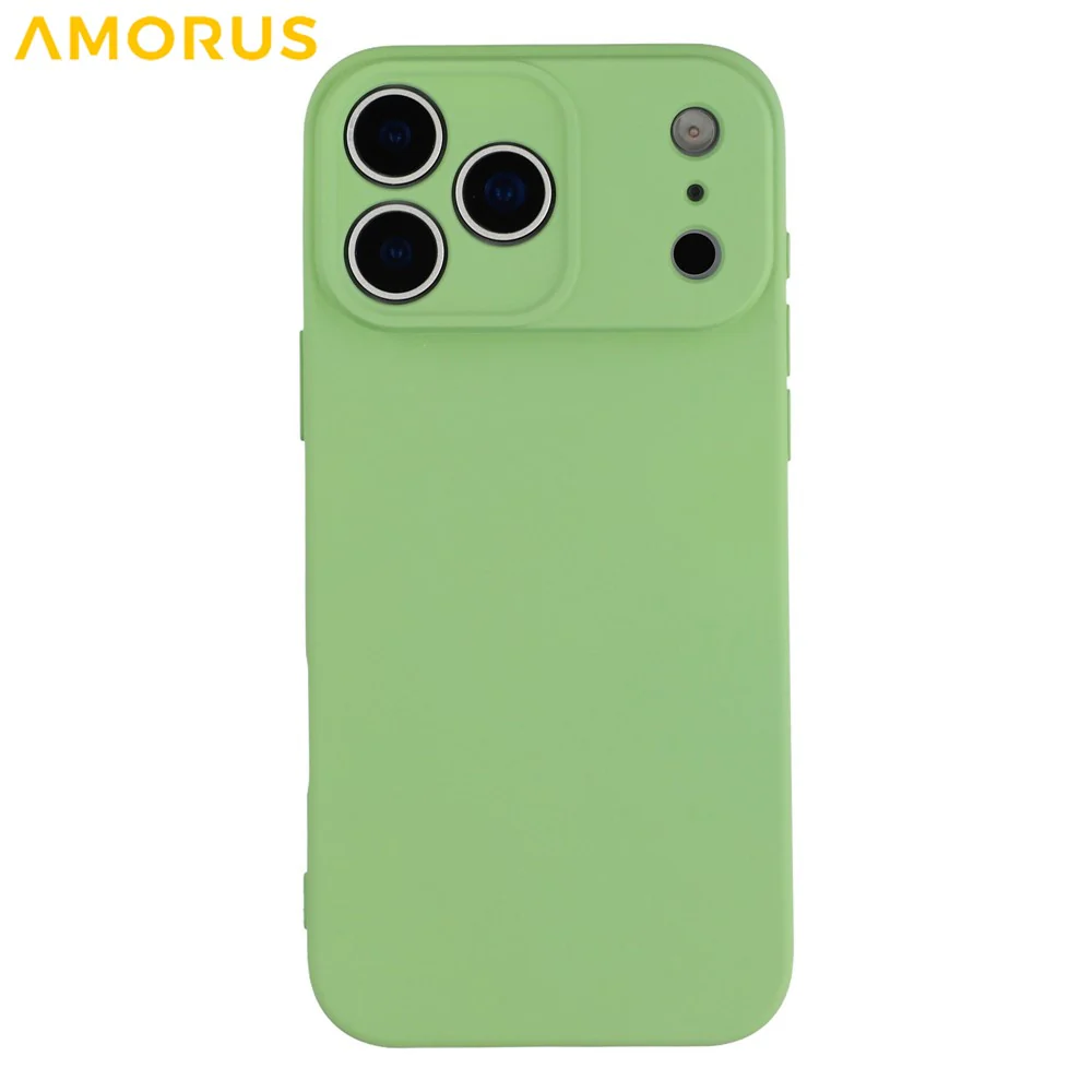 AMORUS For iPhone 17 Pro Max Case Precise Cutouts TPU Fiber Lining Shockproof Phone Cover - Green - Image 3
