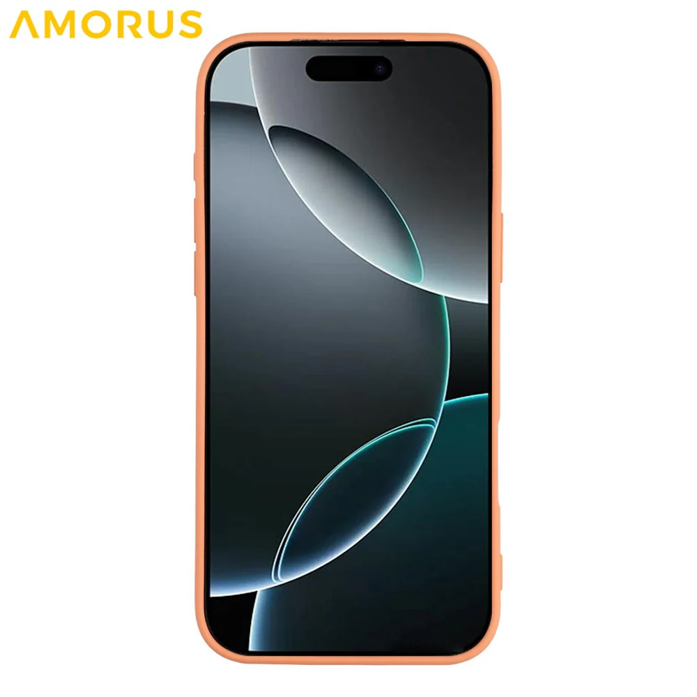 AMORUS For iPhone 17 Pro Max Case Precise Cutouts TPU Fiber Lining Shockproof Phone Cover - Orange - Image 2
