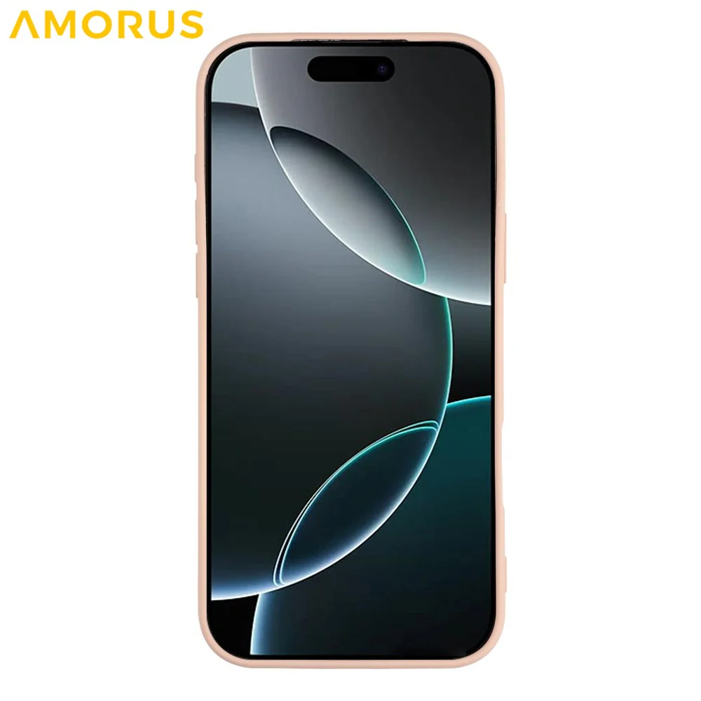 AMORUS For iPhone 17 Pro Max Case Precise Cutouts TPU Fiber Lining Shockproof Phone Cover - Pink - Image 2