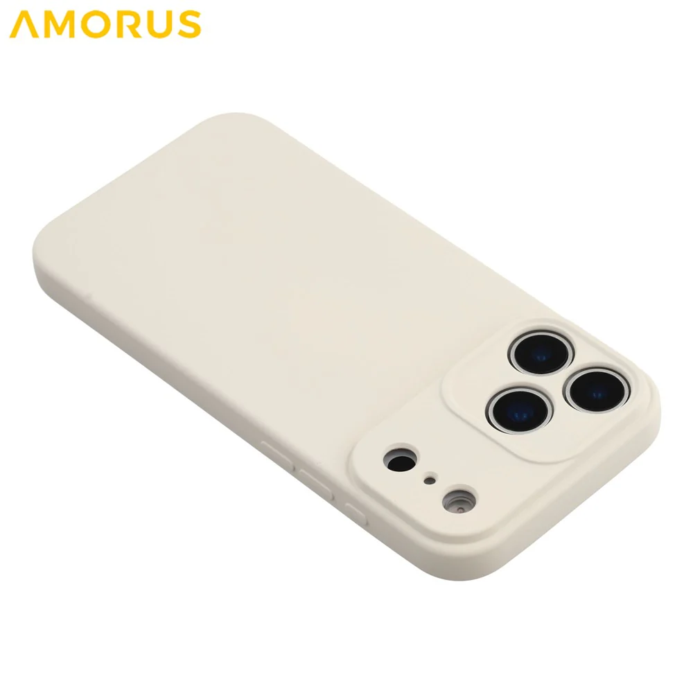 AMORUS For iPhone 17 Pro Max Case Precise Cutouts TPU Fiber Lining Shockproof Phone Cover - White - Image 5