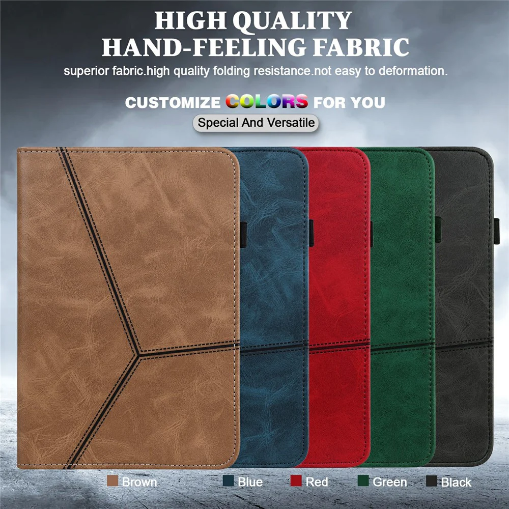 Anti-Scratch Plain Leather Tablet Stand Cover with Card Holder for Lenovo Tab M10 Plus/M10 FHD Plus TB-X606F/TB-606X - Brown - Image 4