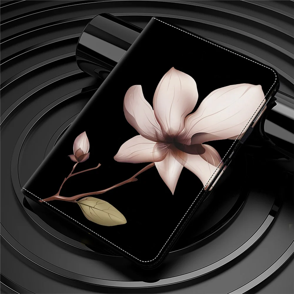 Anti-scratch PU Leather Tablet Case For Lenovo Tab P11 Gen 2 Pattern Printing Stand Card Holder Cover - Datura Flower - Image 6