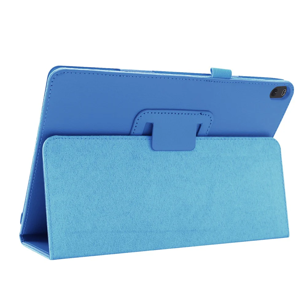 Anti-scratch Shockproof Litchi Texture Leather Stand Protective Phone Case Cover for Lenovo Tab M10 TB-X605F - Baby Blue - Image 6