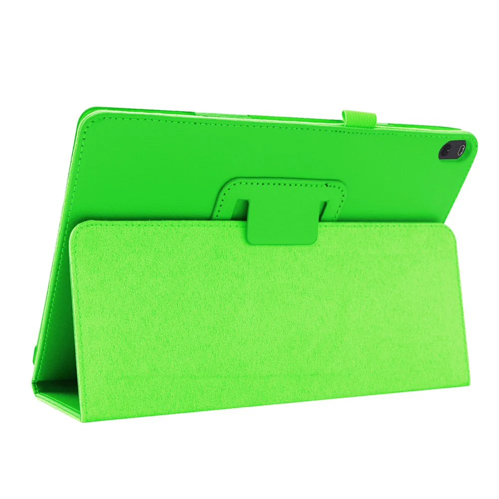 Anti-scratch Shockproof Litchi Texture Leather Stand Protective Phone Case Cover for Lenovo Tab M10 TB-X605F - Green - Image 6