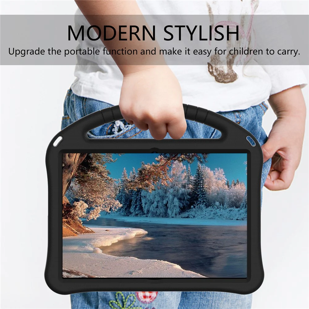 Anti-shock EVA Kickstand Case for Lenovo Tab E10 - Black - Image 4