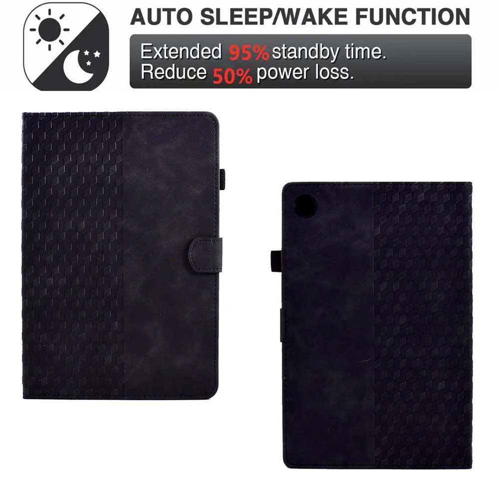 Auto Wake / Sleep Shockproof Case for Lenovo Tab M10 Plus (3rd Gen) / Xiaoxin Pad 2022 10.6 inch Pattern Imprinted Anti-Drop Cover Solid Color Stitching Tablet Leather Stand Case with Card Slots - Black - Image 5