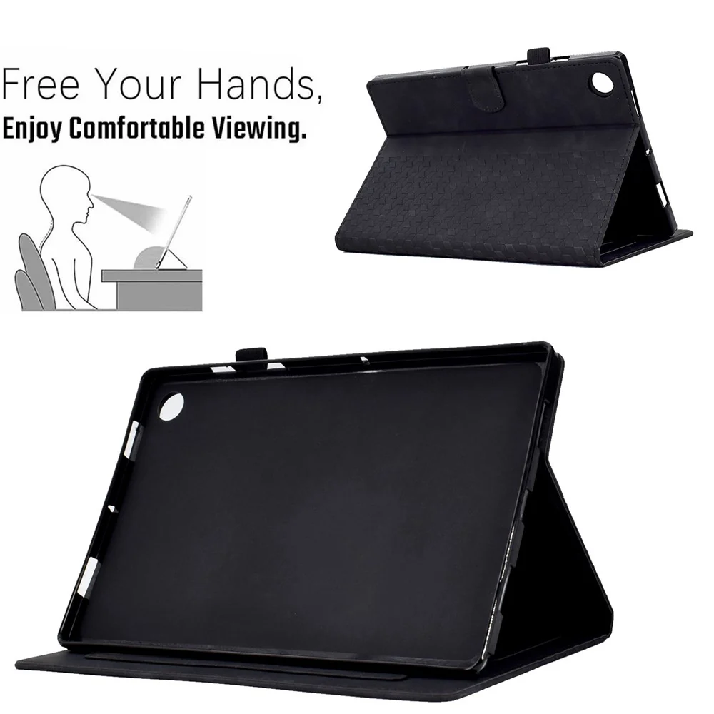 Auto Wake / Sleep Shockproof Case for Lenovo Tab M10 Plus (3rd Gen) / Xiaoxin Pad 2022 10.6 inch Pattern Imprinted Anti-Drop Cover Solid Color Stitching Tablet Leather Stand Case with Card Slots - Black - Image 6