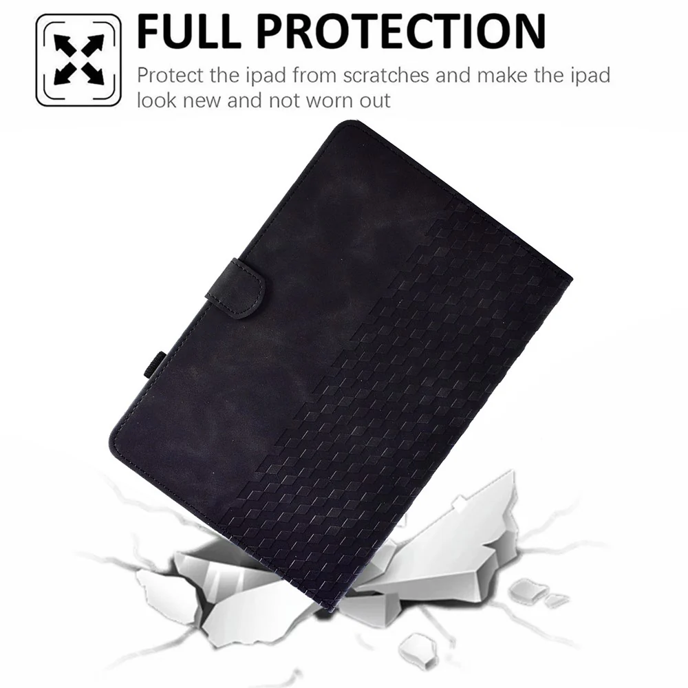 Auto Wake / Sleep Shockproof Case for Lenovo Tab M10 Plus (3rd Gen) / Xiaoxin Pad 2022 10.6 inch Pattern Imprinted Anti-Drop Cover Solid Color Stitching Tablet Leather Stand Case with Card Slots - Black - Image 7