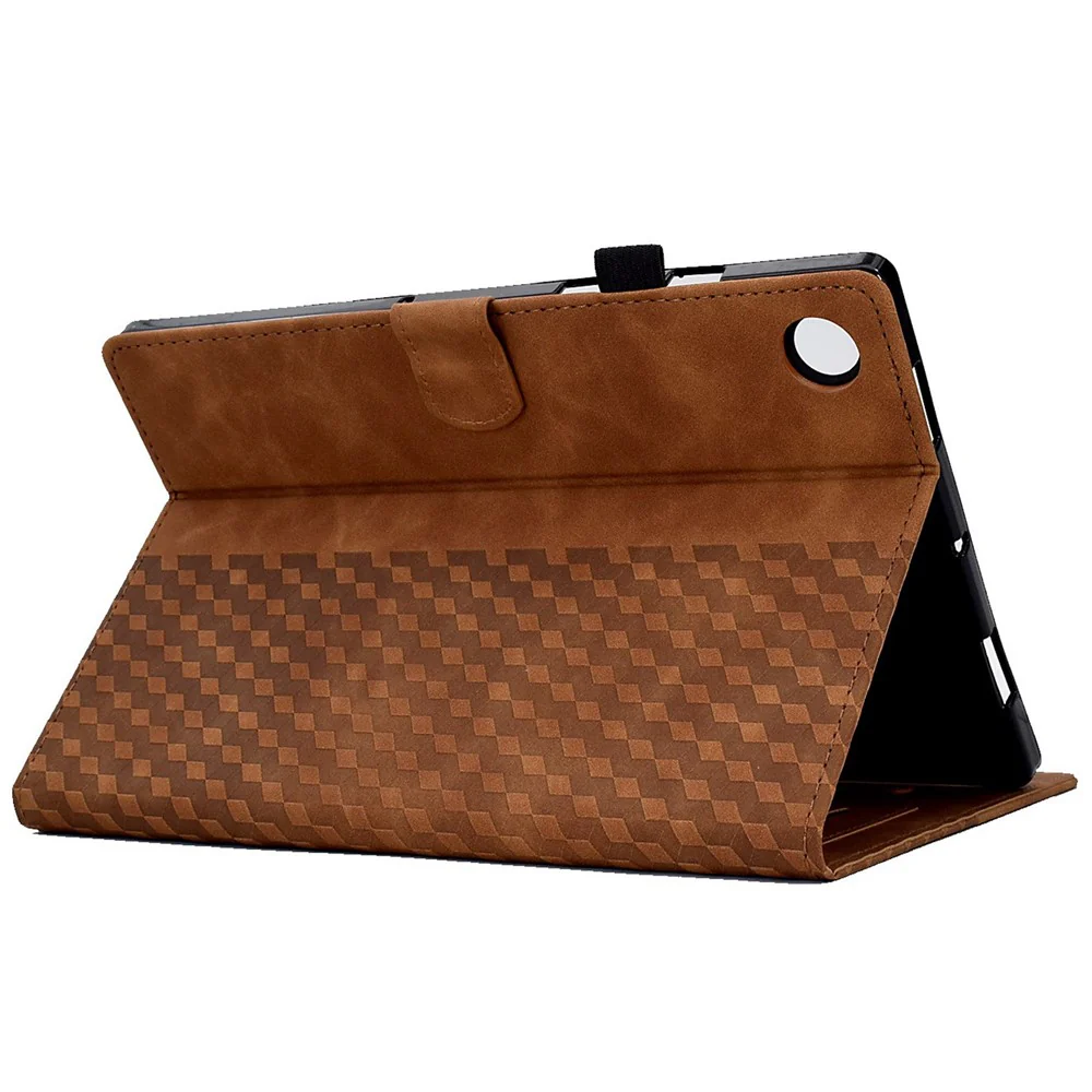 Auto Wake / Sleep Shockproof Case for Lenovo Tab M10 Plus (3rd Gen) / Xiaoxin Pad 2022 10.6 inch Pattern Imprinted Anti-Drop Cover Solid Color Stitching Tablet Leather Stand Case with Card Slots - Brown - Image 4