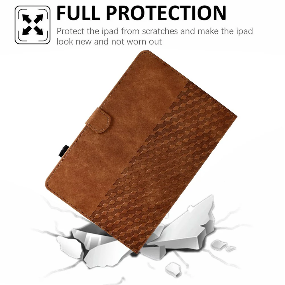 Auto Wake / Sleep Shockproof Case for Lenovo Tab M10 Plus (3rd Gen) / Xiaoxin Pad 2022 10.6 inch Pattern Imprinted Anti-Drop Cover Solid Color Stitching Tablet Leather Stand Case with Card Slots - Brown - Image 7