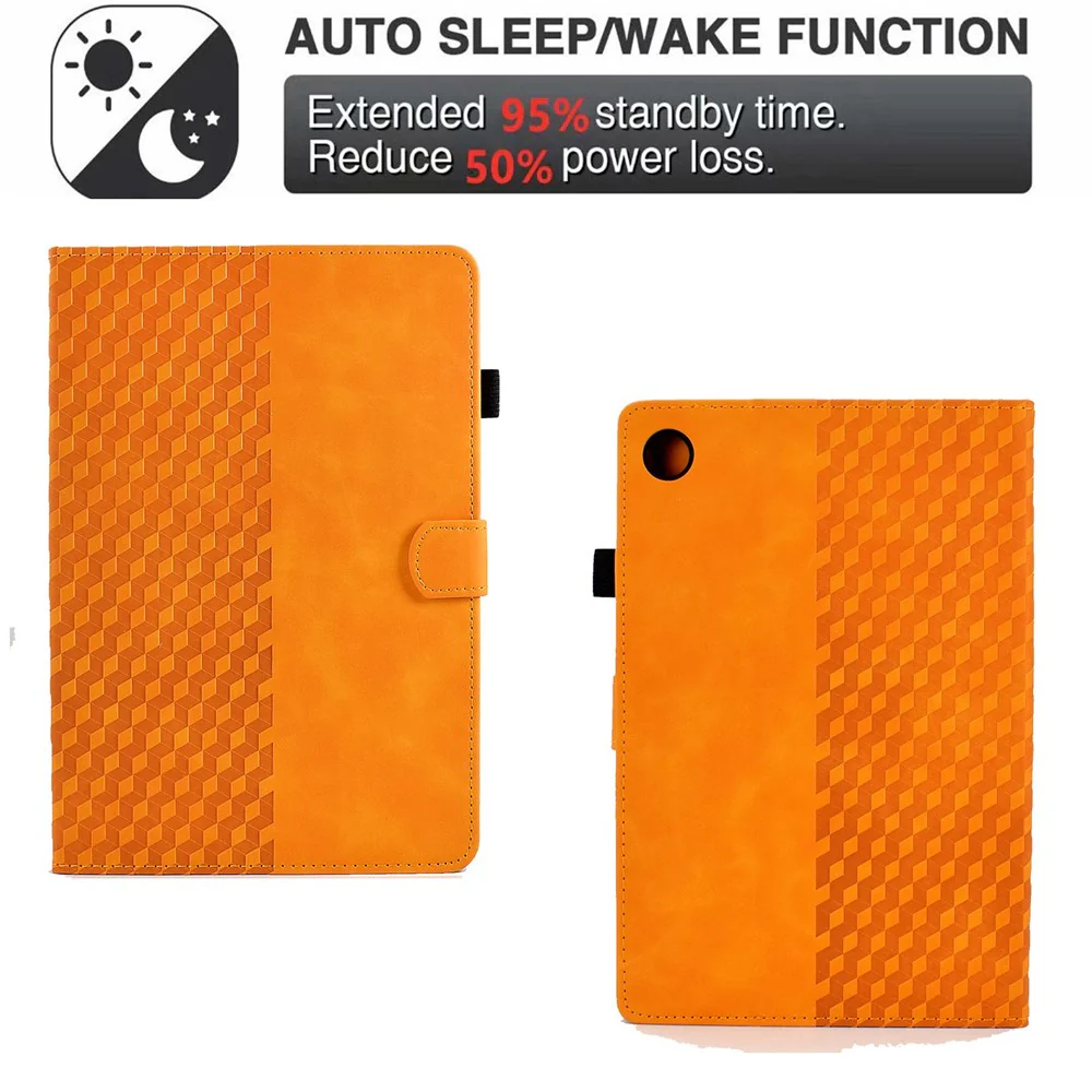 Auto Wake / Sleep Shockproof Case for Lenovo Tab M10 Plus (3rd Gen) / Xiaoxin Pad 2022 10.6 inch Pattern Imprinted Anti-Drop Cover Solid Color Stitching Tablet Leather Stand Case with Card Slots - Khaki - Image 5