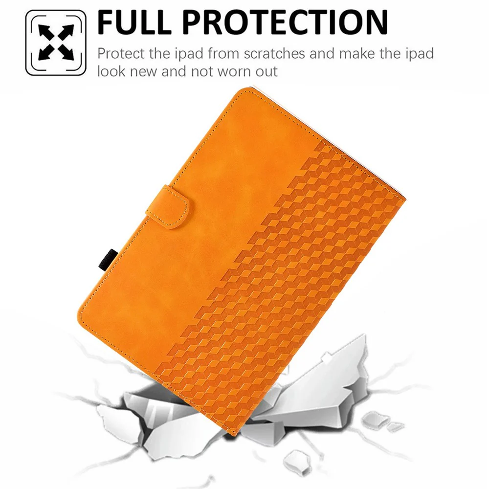 Auto Wake / Sleep Shockproof Case for Lenovo Tab M10 Plus (3rd Gen) / Xiaoxin Pad 2022 10.6 inch Pattern Imprinted Anti-Drop Cover Solid Color Stitching Tablet Leather Stand Case with Card Slots - Khaki - Image 7