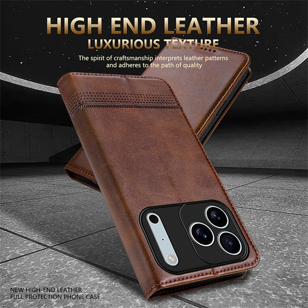 AZNS For iPhone 17 Pro Max Case Cowhide Texture PU Leather Wallet Phone Cover - Blue - Image 8