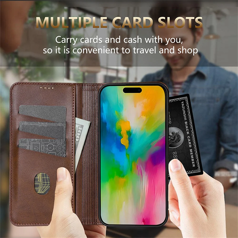 AZNS For iPhone 17 Pro Max Case Cowhide Texture PU Leather Wallet Phone Cover - Green - Image 5