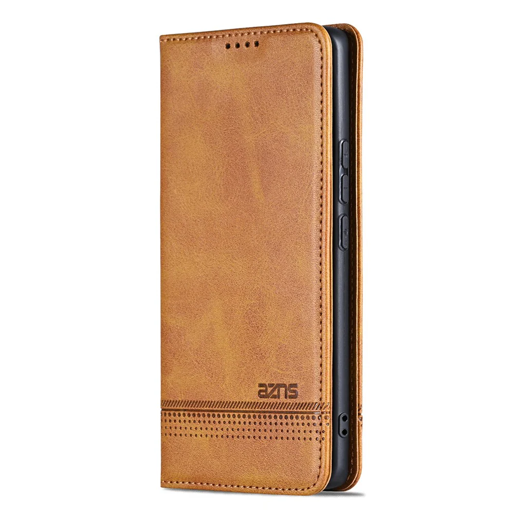 AZNS For Oppo Reno14 Pro 5G (Global) Case Cowhide Texture PU Leather Wallet Phone Cover - Brown - Image 7